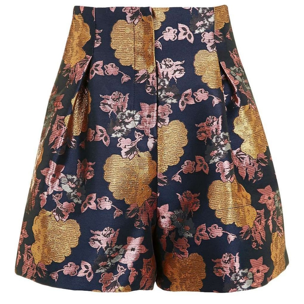 Topshop Floral Print High Waist Shorts